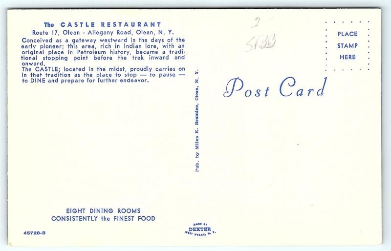 Postcard NY Olean The Castle Restaurant  R36