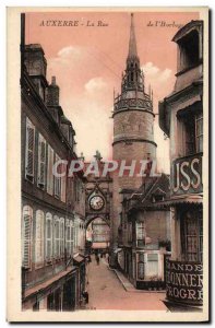 Old Postcard Auxerre Street L & # 39Horloge