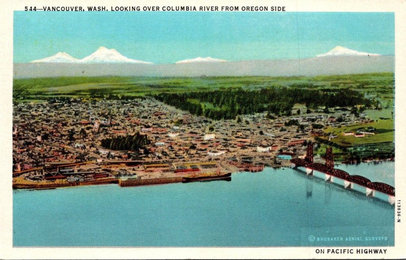 Washington Vancouver Looking Over Columbia River From Oregon Side