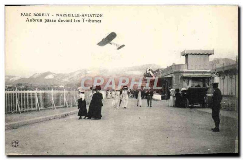 Old Postcard Jet Aviation Park Borely Marseille Aubrun passes grandstands