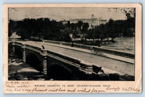 1905 Niagara Falls New York Vintage Postcard Bridge Leading Goat Island Posted