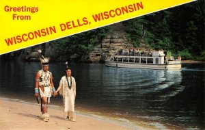 WISCONSIN DELLS, WI Winnebago Indians Native Americans c1960s Vintage Postcard