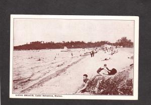 ME Long Beach Sabattus Pond Lake Maine Postcard