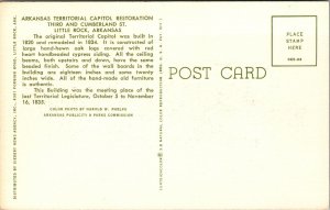 Vtg Little Rock AR Arkansas Territorial Capitol Restoration 1970s View Postcard