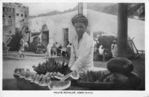 Aden Yemen Fruits Retailer Market Scene Real Photo Postcard AA49133