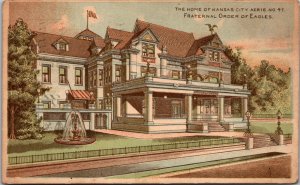 F.O.E. Fraternal Order of Eagles Aerie 47 Kansas City MO c1911 Postcard U67