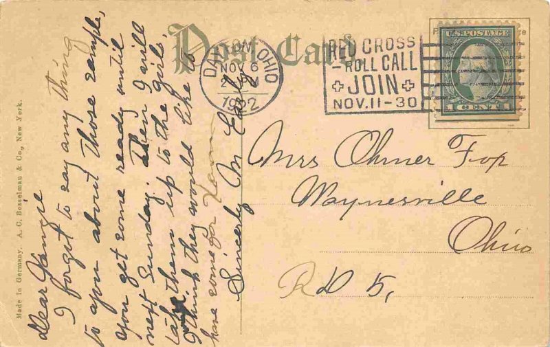 USS Ohio Battleship US Navy Ship 1922 postcard