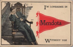 Postcard I'm Lonesome in Mendota IL Without You