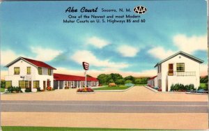 Socorro, NM New Mexico  ABE COURT MOTEL  Roadside  ca1950's Chrome Postcard
