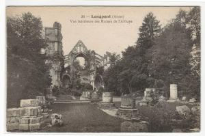Vue Interieure des Ruines de L'Abbaye Longpont Aisne France #2 1910s postcard