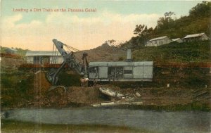 C-1910 Panama Canal Construction Dirt Train Leighton Valentine Postcard 22-7303