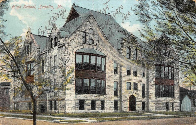 High School, Sedalia, Missouri 1910 Vintage Postcard