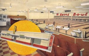 Milwaukee Wisconsin Sport Bowl, Multi-View Linen Vintage Postcard U11121