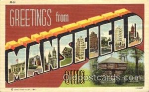 Greetings From Mansfield, Ohio, USA Large Letter Town Unused light corner wea...