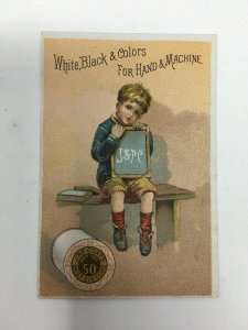 J&P Coats Thread Trade Card Cute Boy with Chalkboard