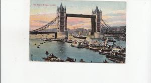 B80116 the tower bridge london ship bateaux   united kingdom front/back image