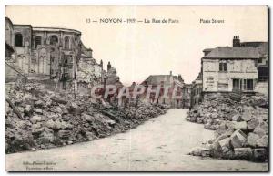 Old Postcard Noyon The Paris Street Paris Street Militaria