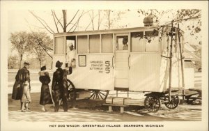 Dearborn Michigan MI Greenfield Village Hot Dog Wagon Real Photo Postcard