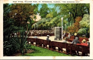 Band Stand Williams Park St Petersburg Florida FL WB Postcard UNP EC Kropp VTG 