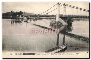 Old Postcard Gennes The Suspension Bridge and the Loire