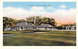 Ottumwa, Iowa IA    COUNTRY CLUB~Golf Course   ca1940's Kropp Linen Postcard