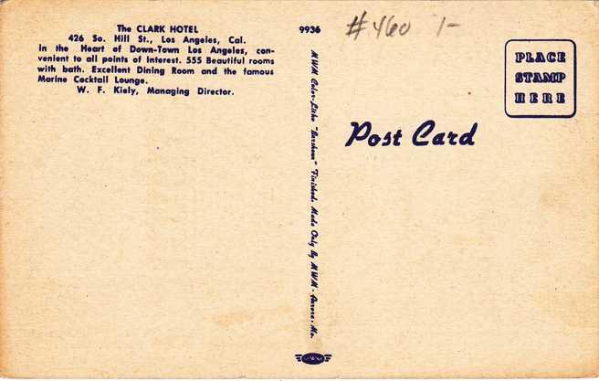 Clark Hotel on South Hill Street - Los Angeles CA, California - Linen