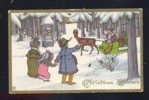 ANTIQUE VINTAGE CHRISTMAS POSTCARD SANTA CLAUS BROWN ROBE 