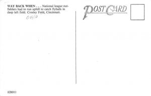 Crosley Field Stadium Baseball Players View Postcard Backing 