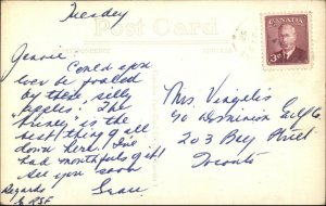 Pointe du Chene New Brunswick Giant Apples on Truck Exaggeration RPPC 