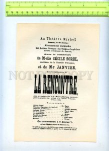 255953 RUSSIA ADVERTISING affiche La Rencontre theatre Michel 1900-years POSTER