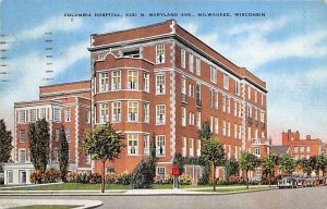 Columbia Hospital Milwaukee, Wisconsin, USA 1941 postal marking on front