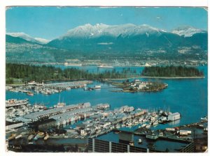 Coal Harbour, Vancouver British Columbia, Chrome Aerial View Postcard #1