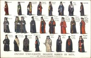 Oxford University Robes & Degree Descriptions in 1675 c1910 Postcard