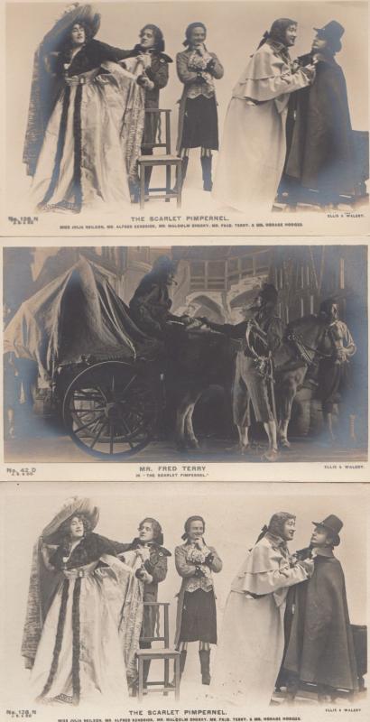 Fred Terry in The Scarlet Pimpernel Play Theatre 3x Old Postcard s