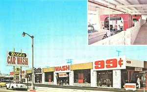 Los Angeles CA Bill's Automatic Car Wash Old Car Postcard