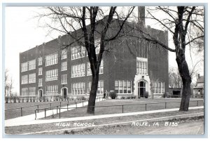 Rolfe Iowa IA Postcard RPPC Photo High School Building Campus c1940's Vintage