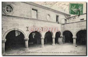 Roscoff Old Postcard Interior of al house of Mary Stuart arcades