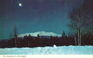 Mt. Katahdin By Moonlight Full Moon Over Majestic MT. KATAHDIN Maine ME Postcard