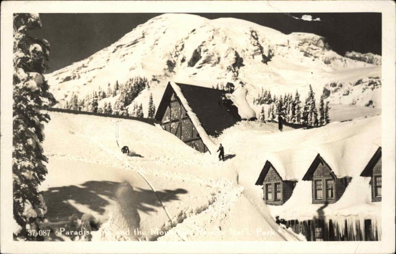 Parade Inn Rainier National Park c1940s Real Photo Postcard