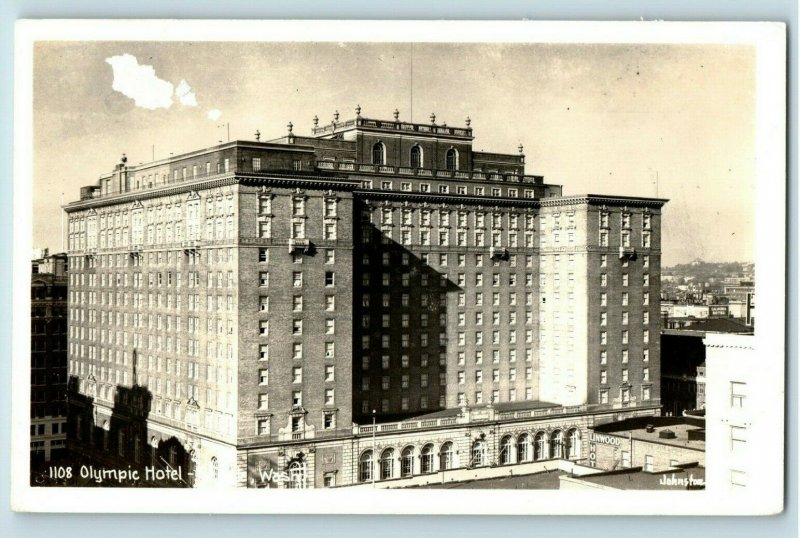 Vintage RPPC 1108 Olympic Hotel, Seattle, WA Postcard P169 