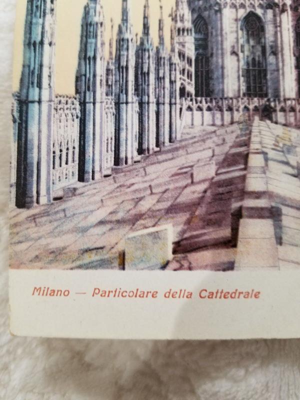 Antique Postcard from Italy, Milano - Particolare della Cattedrale