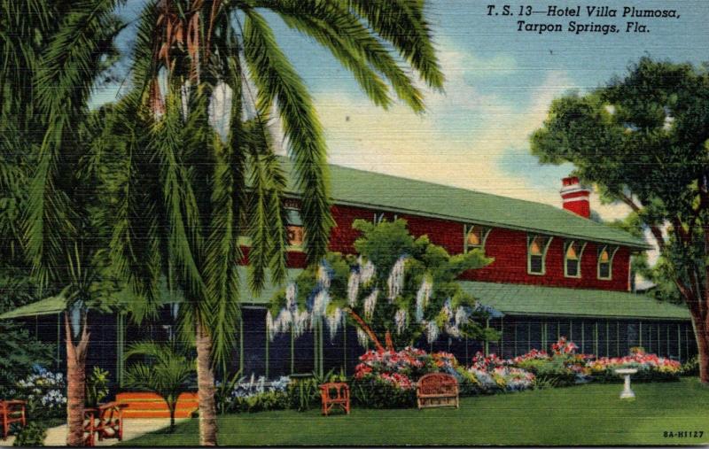 Florida Tarpon Springs Hotel Villa Plumosa Curteich