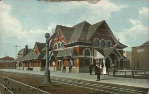 Muncie IN Union RR Train Station Depot TUCK c1910 Postcard