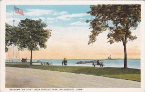 Connecticut Bridgeport Breakwater Light From Seaside Park