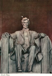 Vintage Postcard Lincoln Statue Sculptured Lincoln National Memorial W DC