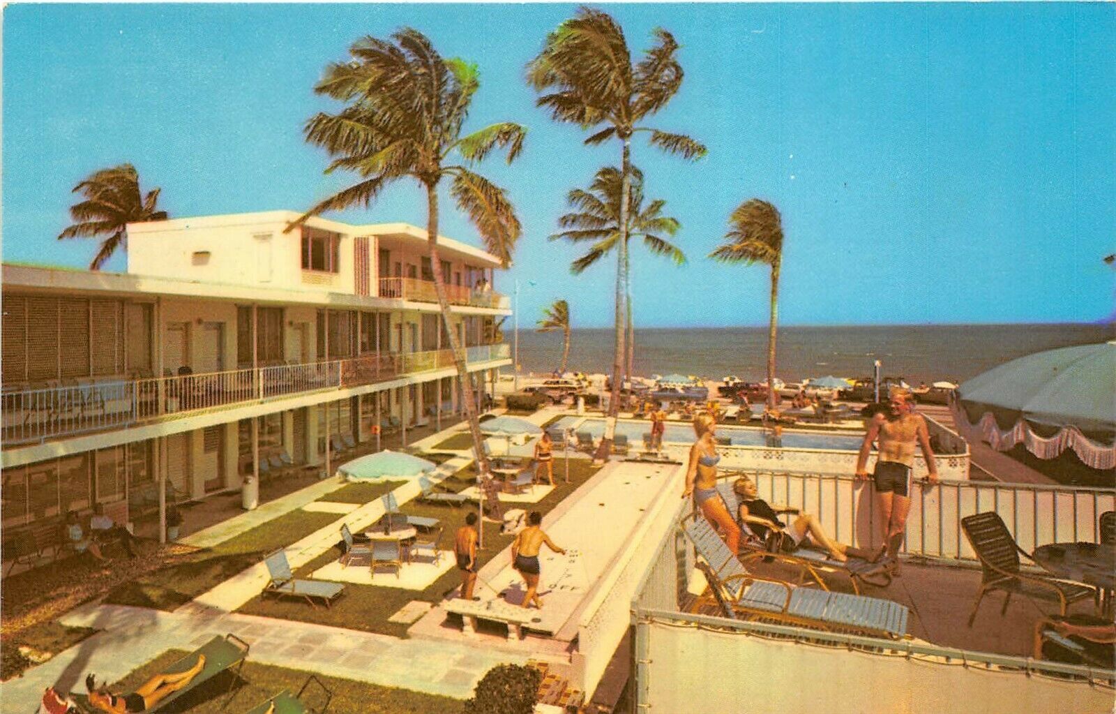 Fort Lauderdale Florida 1960s Postcard Merriweather Apartments Beach