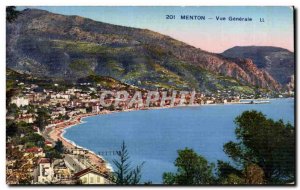 Old Postcard Menton Vue Generale