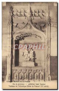 Old Postcard Aix en Provence Cathedrale Saint Sauveur Tomb of Archbishop Oliv...