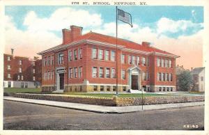 Newport Kentucky 9th Street School Street View Antique Postcard K59094