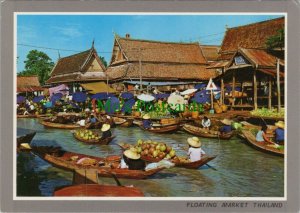 Thailand Postcard - Floating Market (Wat Sai) Near Bangkok   RR13881